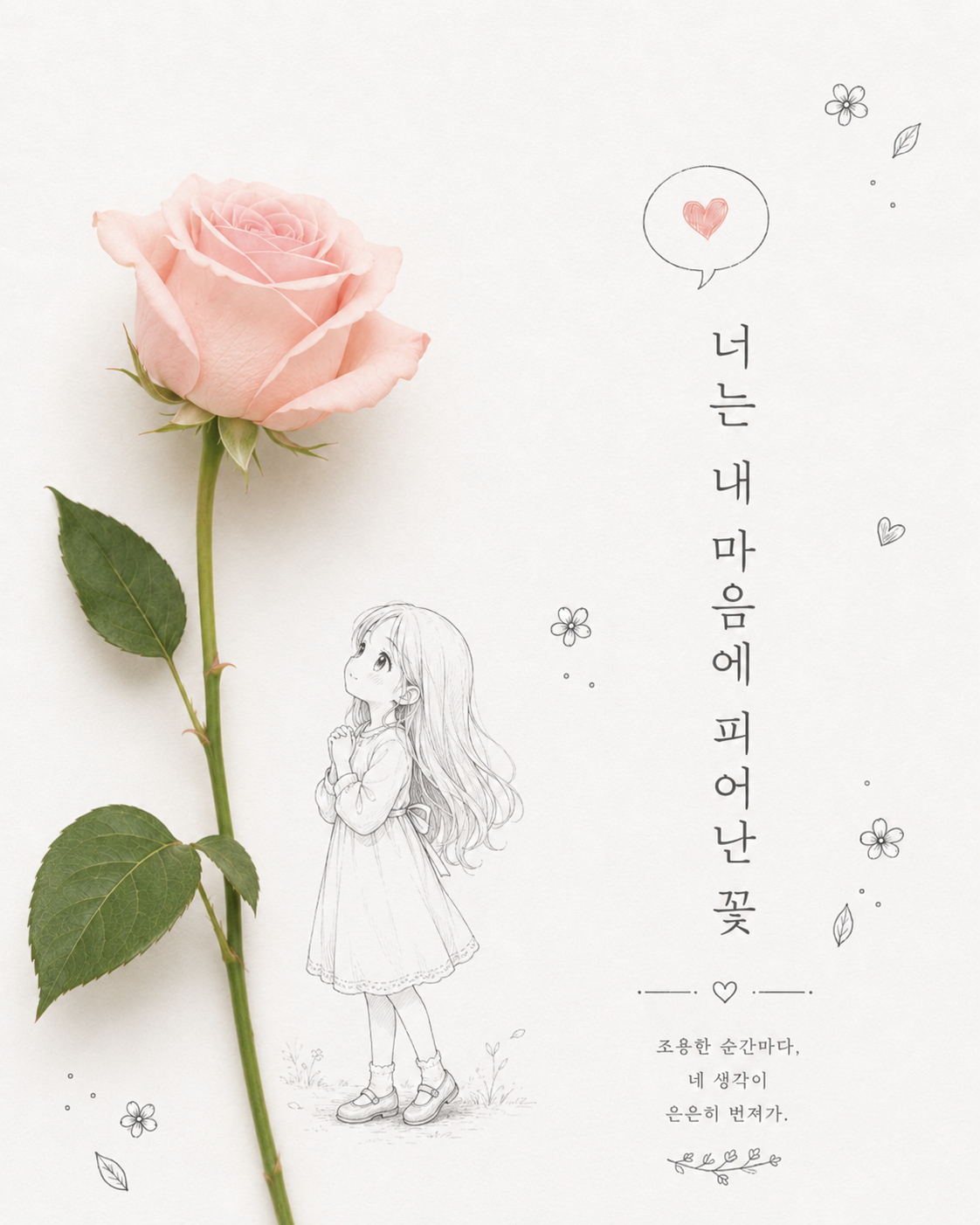 감성 일러스트 프롬프트 결과물 다양한 꽃 버전 비교
