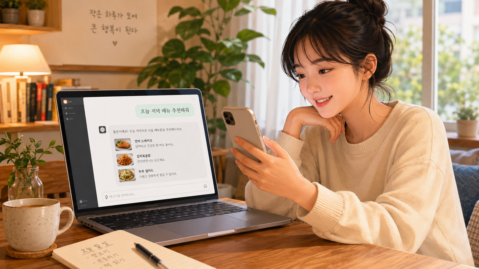 챗GPT에 일상 질문을 입력하는 모습