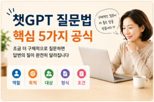 챗GPT 질문법 — 초보자도 바로 쓰는 5가지 질문 공식과 실전 예시