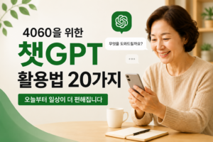 챗GPT로 무엇을 할 수 있나요 4060도 바로 따라하는 실생활 활용 20가지