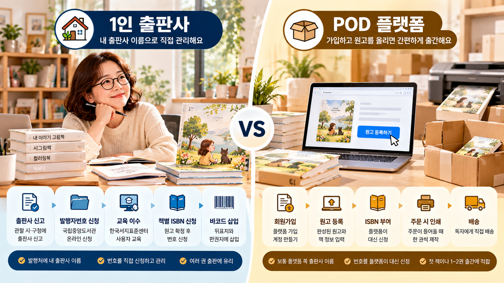 1인 출판사와 POD 플랫폼 비교