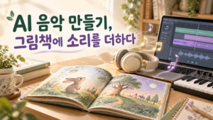 AI 음악과 그림책이 만나는 책상