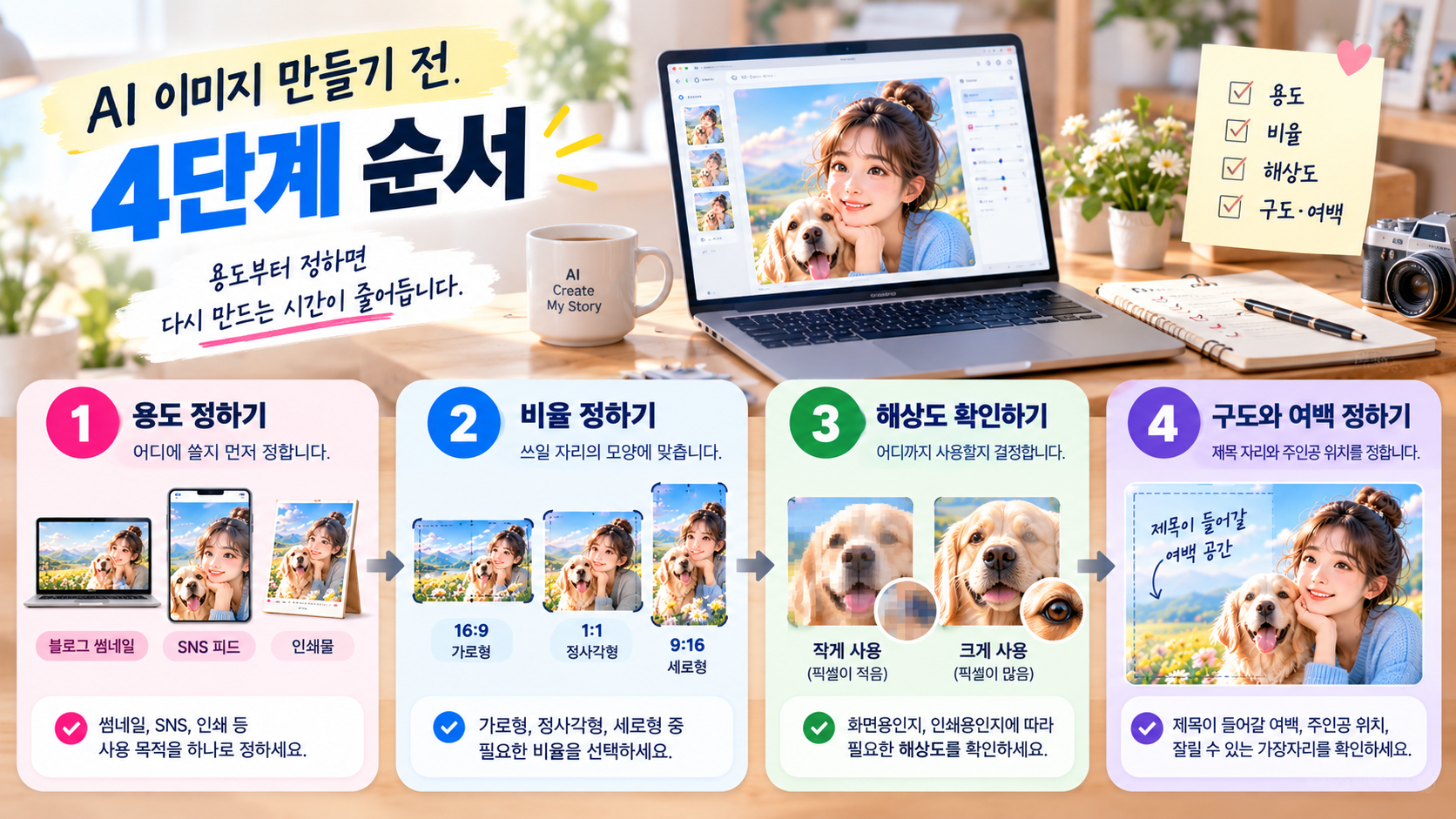 AI 이미지 생성 4단계 순서