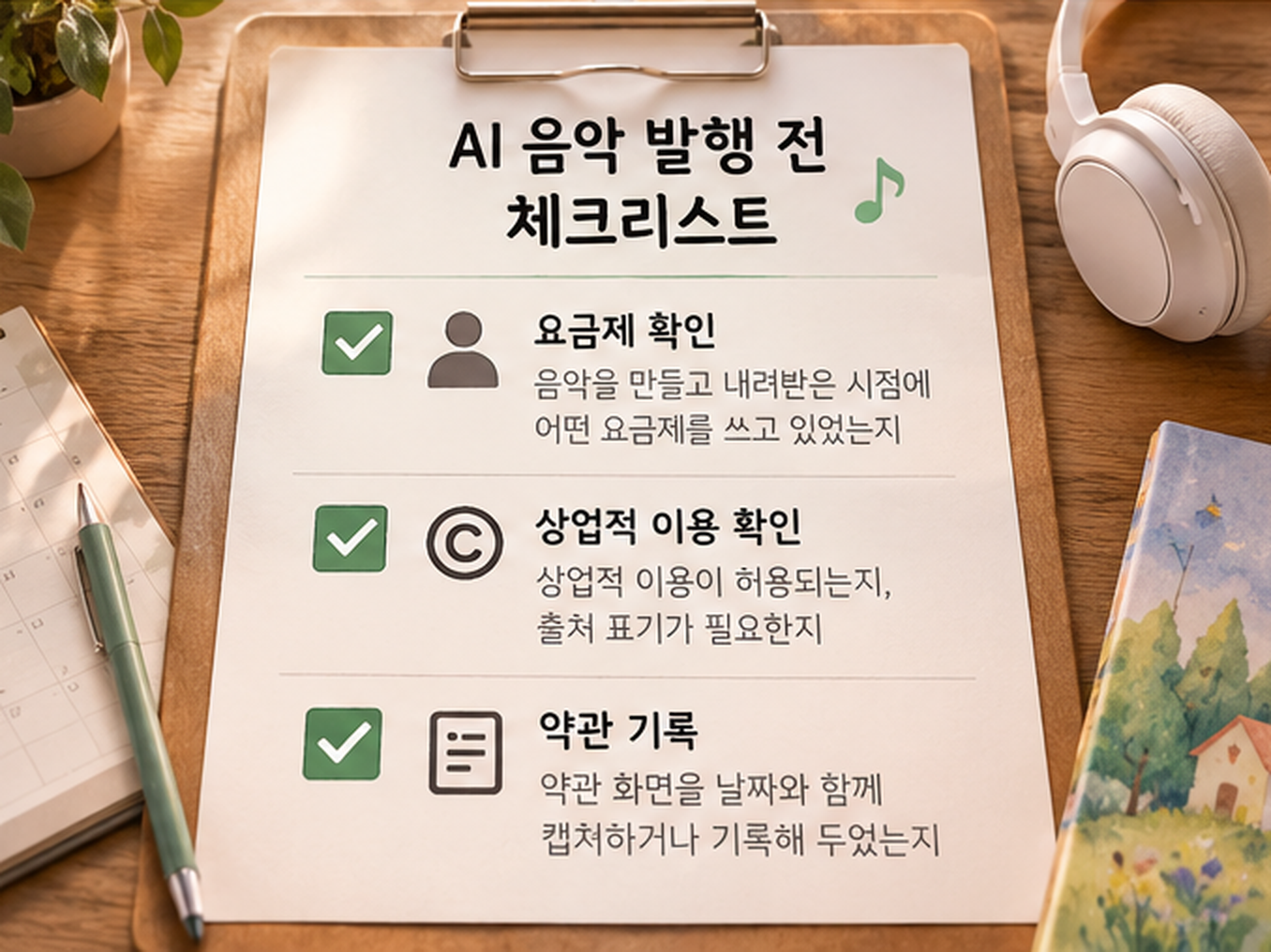 AI 음악 발행 전 체크리스트