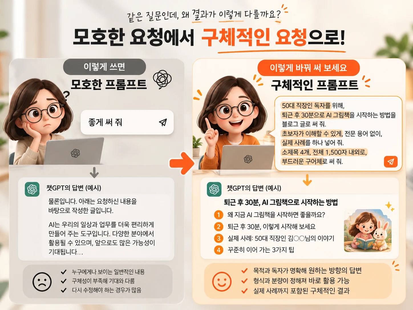 모호한 요청에서 구체적인 챗GPT 프롬프트로