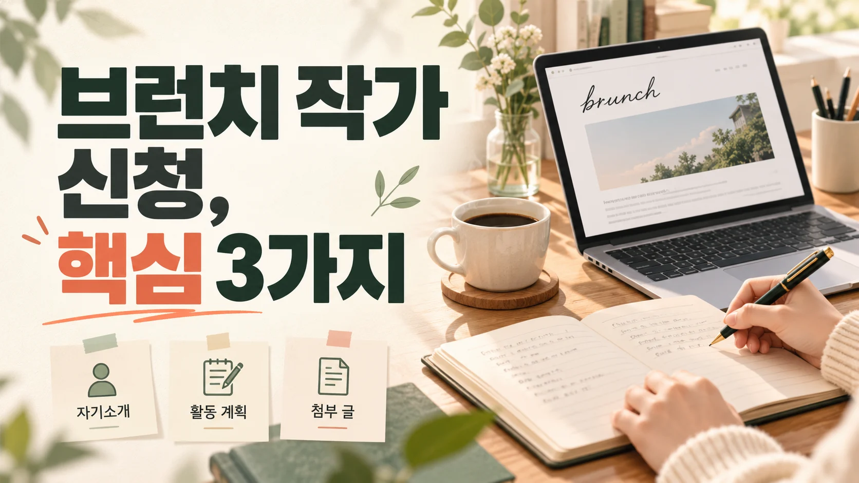 브런치 작가 신청 핵심 3가지