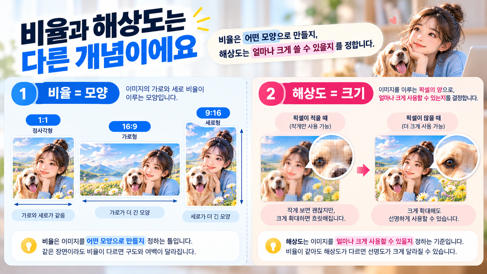 AI이미지 생성 비율과 해상도 한눈에 보기
