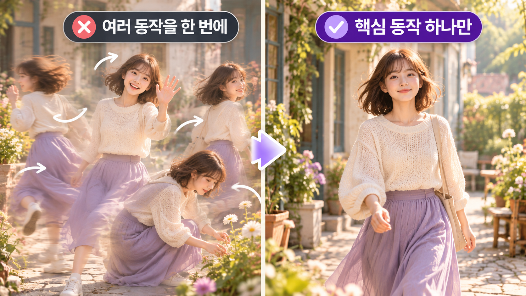 여러 동작과 핵심 동작 비교